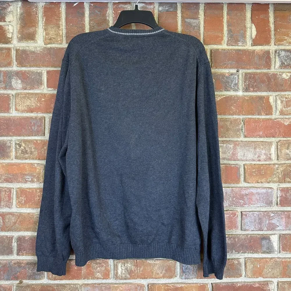 Van Heusen‎ Studio Men's Dark Grey V-neck Pullover Sweater Size XLarge - Picture 3 of 9